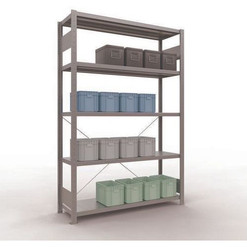 Schulte - Rayonnage léger Easy-Fix Départ - 2000x1300x400mm Galvanisé - 5 Tablettes Acier - Charge 250kg/tablette