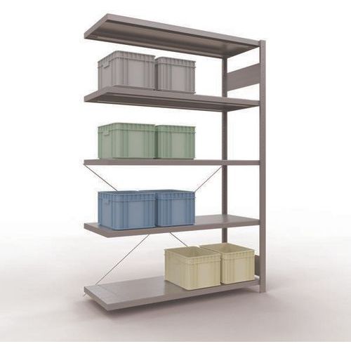 Schulte - Étagère de stockage Easy-Fix simple face - 2000x1300x500mm galvanisée - 5 tablettes acier - Charge 1300kg