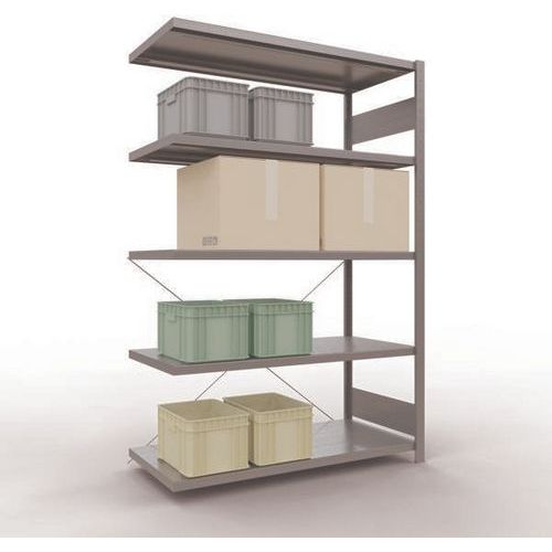 Schulte - Rayonnage Easy-Fix 2000x1300x600mm Galvanisé - 5 Tablettes Acier - Charge 1300kg