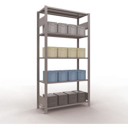 Schulte - Rayonnage Easy-Fix Double Face Galvanisé - 2000x1000x400 mm - 5 Tablettes Acier - Charge 150kg/tablette