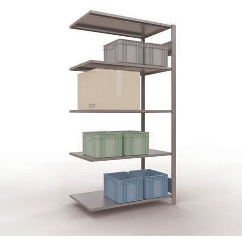 Schulte - Rayonnage Easy-Fix Double Face - 2000x1000x600mm Galvanisé - 5 Tablettes Acier - Charge 150kg/tablette - Robuste et Modulable