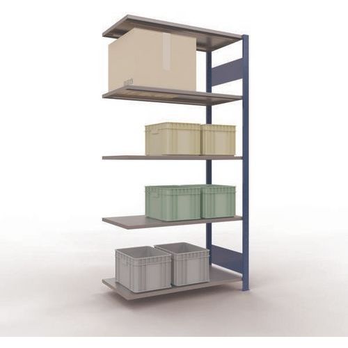 Schulte - Étagère Easy-Fix Suivant - 2000x1000x500mm Bleu Gris - 5 Tablettes 150kg/tablette - Acier Robuste