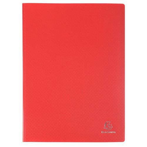 Exacompta - Reliure plastique A4 60 volets - Rouge - Opaque - 120 vues - Polypropylène - Idéal classement