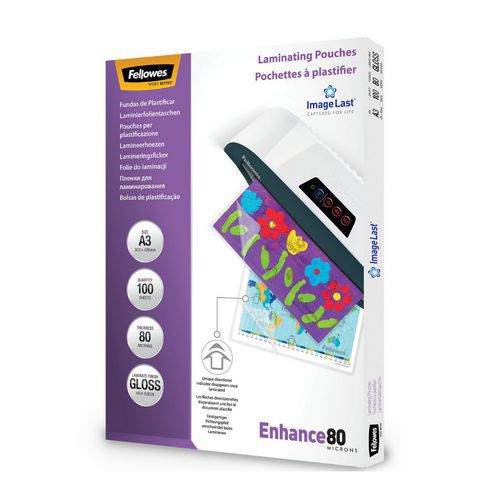 Fellowes - Pochettes de plastification A3 Image Last 80μ - Lot de 7 - Protection durable