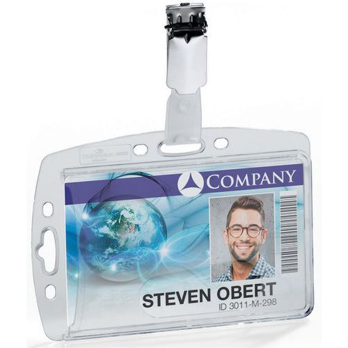 Durable 1 Porte-badge De Sécurité + Clip Unique - Durable