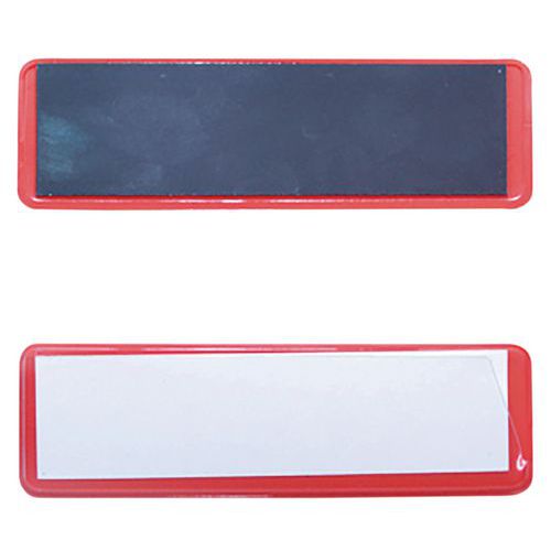 Etiquette Magnétique Sur Fond Rouge 30x100mm