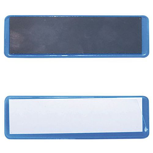 Etiquette Magnétique Sur Fond Bleu 30x100mm