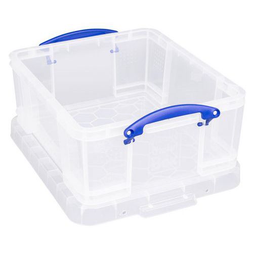 Really Useful Products - Bac de rangement plastique 18L transparent avec couvercle - Polypropylène résistant - Idéal entrepôt