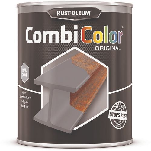 Rust-Oleum - Primaire Combicolor Original Brillant 750ml Gris Argent RAL7001 - Anti-rouille et primaire - Intérieur/Extérieur