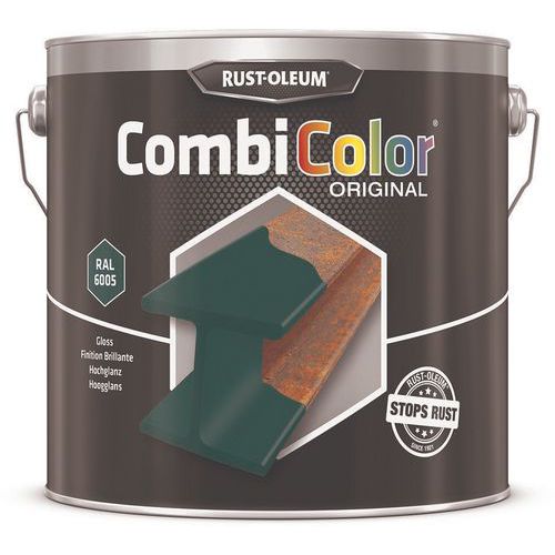 Rust-Oleum - Primaire Combicolor Original Brillant 2.5L Vert Mousse RAL6005 - Anti-rouille & Finition Intérieur/Extérieur