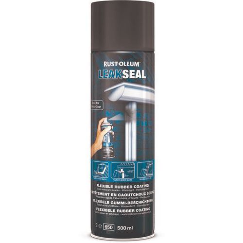 Rust-Oleum - Revêtement Caoutchouc Souple Leakseal 500ml Noir - Joint Antifuite Toiture - 0,74 m2