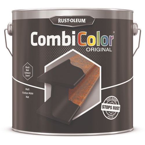 Rust-Oleum - Peinture Antirouille CombiColor 2.5L Noir Mat - Intérieur/Extérieur - Séchage Rapide