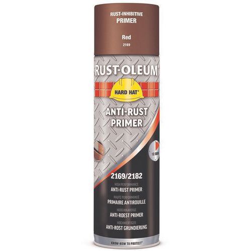Rust-Oleum - Primaire Antirouille Hard Hat 500ml Rouge - Séchage Rapide 15 min - Protection Durable