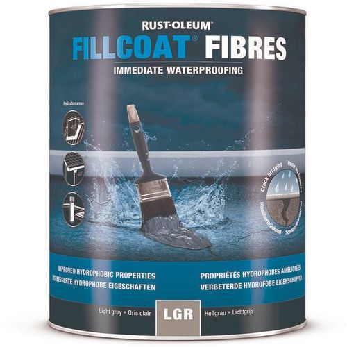 Lot de 6 - Fillcoat Réparation D'étanchéité Fibres 1l Gris Clair