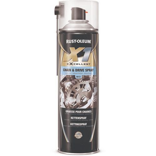 Rust-Oleum - Graisse pour chaînes Aérosol X1 Excellent 500mL - Transparent - Lubrification durable