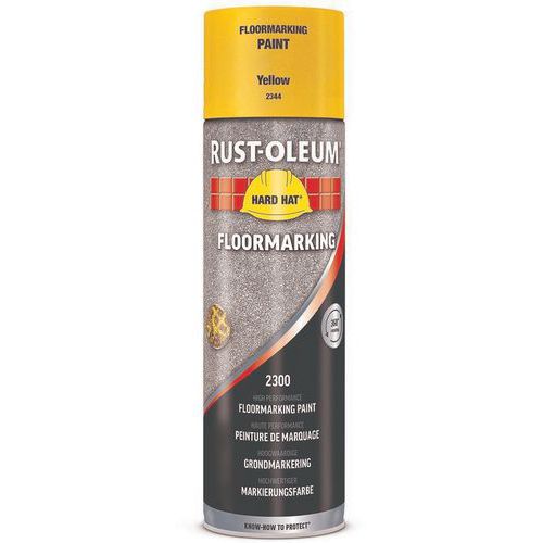 Rust-Oleum - Aérosol de marquage Hard Hat 500mL Jaune Signalisation - Séchage rapide 20 min - Idéal marquage au sol