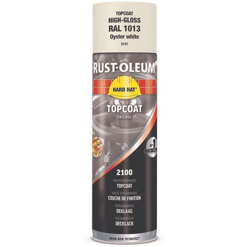Rust-Oleum - Peinture Aérosol Industriel Hard Hat 500ml Blanc Perle RAL1013 - Finition Brillante - Séchage Rapide