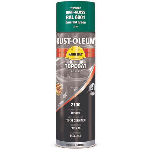 Rust-Oleum - Peinture Aérosol Industriel Hard Hat 500ml Vert Émeraude RAL6001 - Finition Brillante - Séchage Rapide