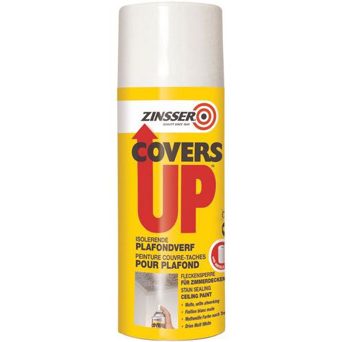 Zinsser - Aerosol de masquage Covers Up 400mL Blanc Mat - Séchage Rapide 30 min - Idéal Retouches