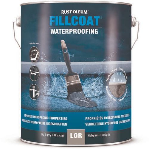 Rust-Oleum - Fillcoat Réparation d'étanchéité 5L Gris Clair - Résistant et Durable - Idéal pour Toitures et Murs