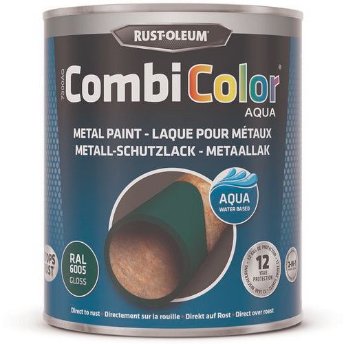 Rust-Oleum - Peinture CombiColor Aqua Vert Mousse RAL6005 750mL - Finition Brillante Intérieur/Extérieur - Séchage Rapide