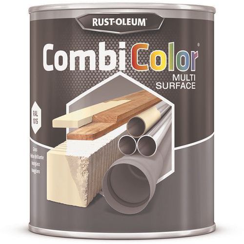 Rust-Oleum - Peinture CombiColor Multi-Surface 750mL Ivoire Clair RAL1015 - Finition Brillante Intérieur/Extérieur - Couvrant 10m²/L