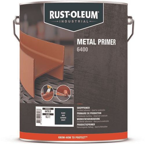 Rust-Oleum - Primaire de production 6400 5L Noir Mat - Intérieur/Extérieur - Séchage Rapide