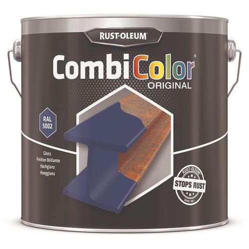 Rust-Oleum - Peinture CombiColor Original 2,5L Bleu Outremer RAL5002 - Finition Brillante Intérieur/Extérieur - Séchage Rapide