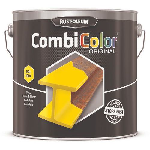 Rust-Oleum - Peinture CombiColor Original Jaune Or RAL1004 - 2.5L - Finition Brillante Intérieur/Extérieur
