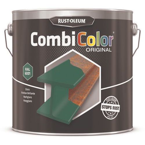Rust-Oleum - Peinture CombiColor Original 2,5L Vert Émeraude RAL6001 - Finition Brillante Intérieur/Extérieur - Séchage Rapide