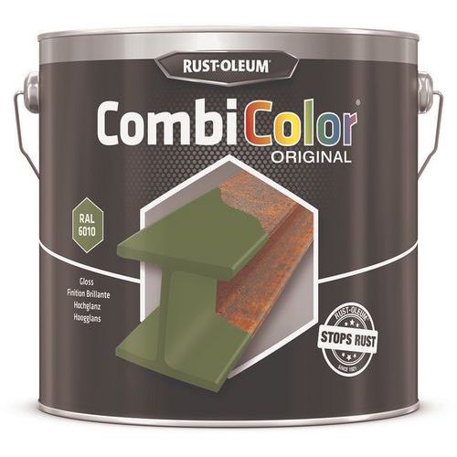 Rust-Oleum - Peinture CombiColor Original 2,5L Vert Herbe RAL6010 - Finition Brillante Intérieur/Extérieur - Séchage Rapide