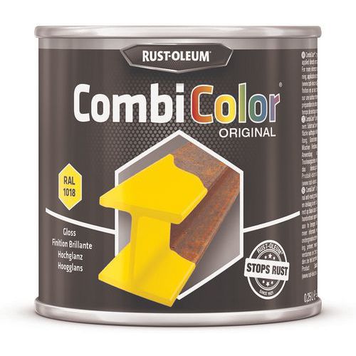 Rust-Oleum - Peinture CombiColor Original Jaune Zinc RAL1018 - 250mL - Finition Brillante Intérieur/Extérieur