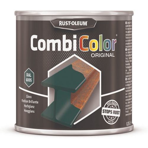 Rust-Oleum - Peinture CombiColor Original Vert Mousse RAL6005 - 250mL - Finition Brillante Intérieur/Extérieur