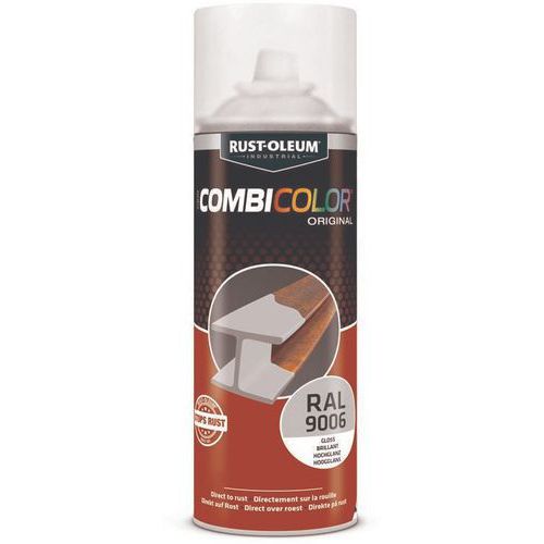 Rust-Oleum - Peinture Aérosol CombiColor Original 400ml Aluminium Blanc RAL9006 - Intérieur/Extérieur - Séchage Rapide