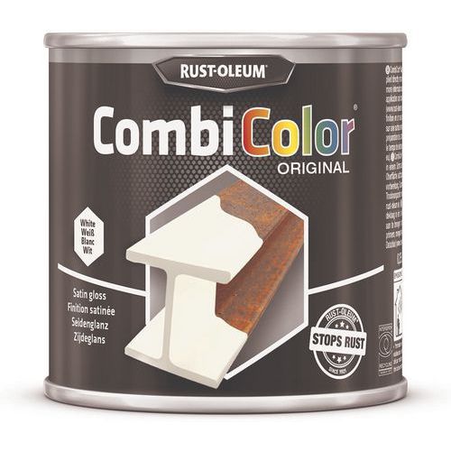 Rust-Oleum - Peinture CombiColor Original Satin Blanc Pur RAL9010 250mL - Intérieur/Extérieur - Finition Satinée