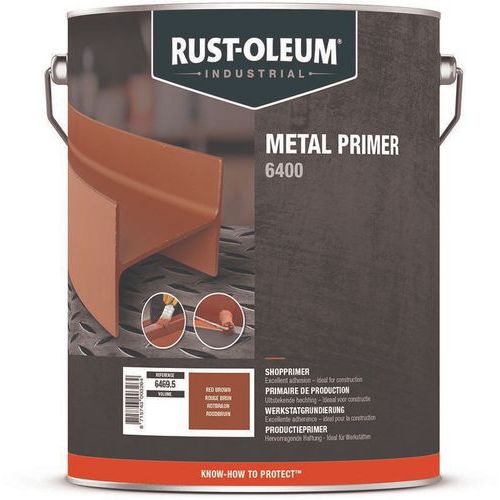 Rust-Oleum - Primaire de production 6400 5L Rouge Brun Mat - Intérieur/Extérieur - Séchage Rapide