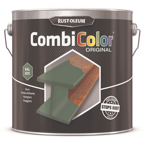 Rust-Oleum - Primaire CombiColor Original Brillant 2.5L Vert Réséda RAL6011 - Antirouille Intérieur/Extérieur - Séchage Rapide