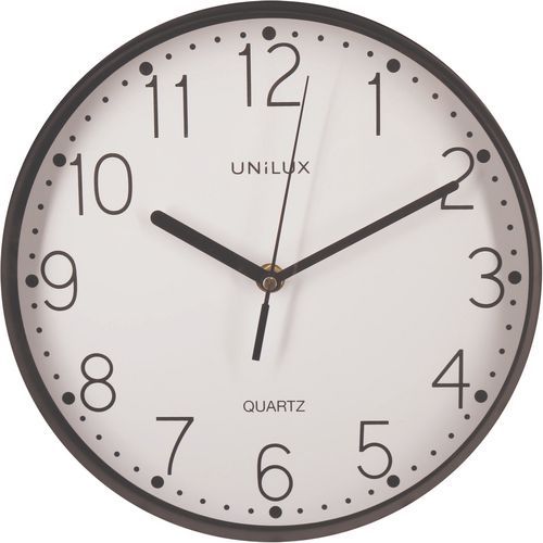 Unilux - Pendule Nessy Ronde Analogique 25cm Blanc ABS - Design Moderne et Épuré - Emballage Recyclable