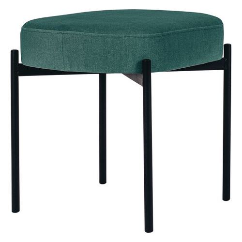 Tabouret Oblong Gaia Pied Noir Tissu Polyester Vert