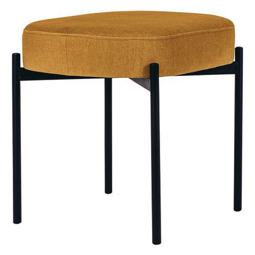 Tabouret Oblong Gaia Pied Noir Tissu Polyester Safran