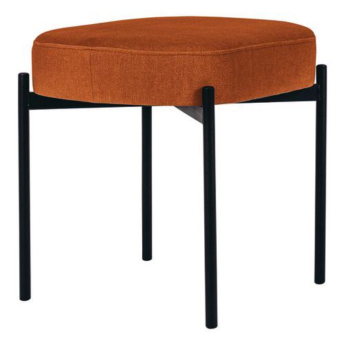 Tabouret Oblong Gaia Pied Noir Tissu Polyester Rouille