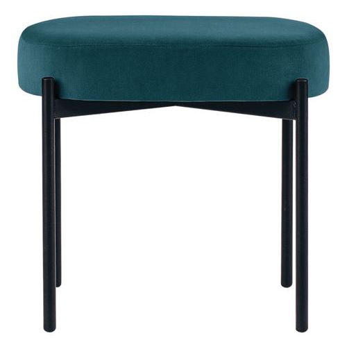 Tabouret Oblong Gaia Pied Noir Velours Polyester Vert