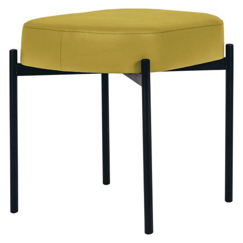 Tabouret Oblong Gaia Pied Noir Simili Cuir Vert
