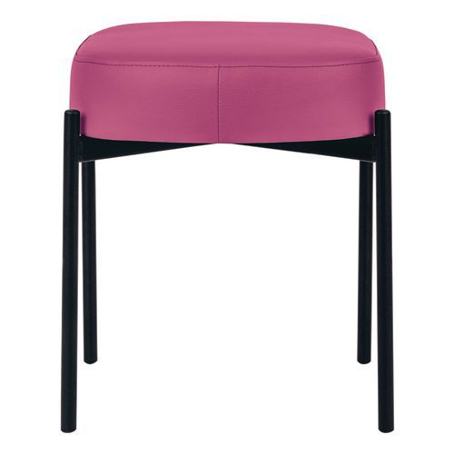 Tabouret Oblong Gaia Pied Noir Simili Cuir Violet