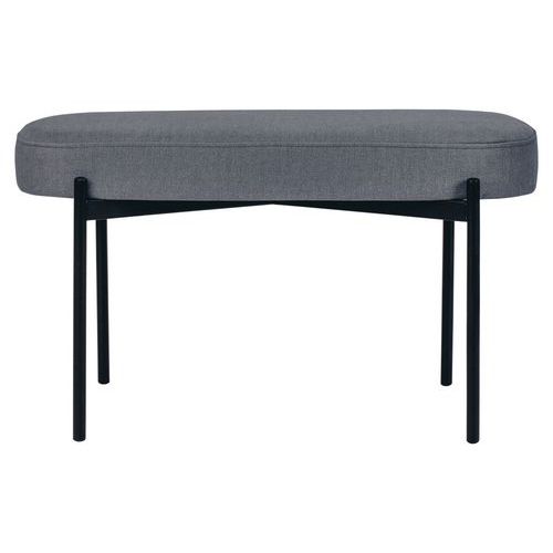 Banc Oblong Gaia Pied Noir Tissu Polyester Gris Souris