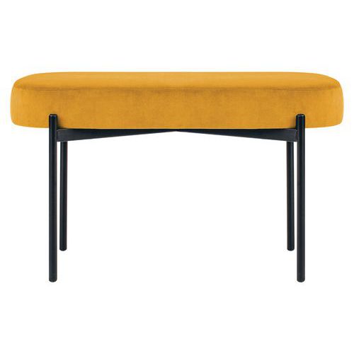 Banc Oblong Gaia Pied Noir Tissu Polyester Safran