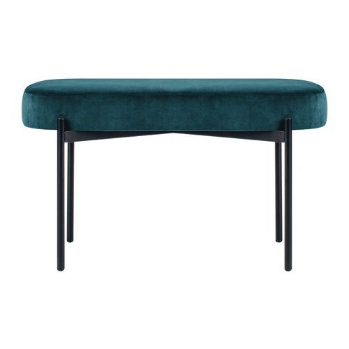 Banc Oblong Gaia Pied Noir Velours Polyester Vert