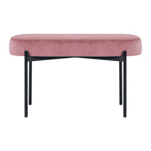Banc Oblong Gaia Pied Noir Velours Polyester Rose