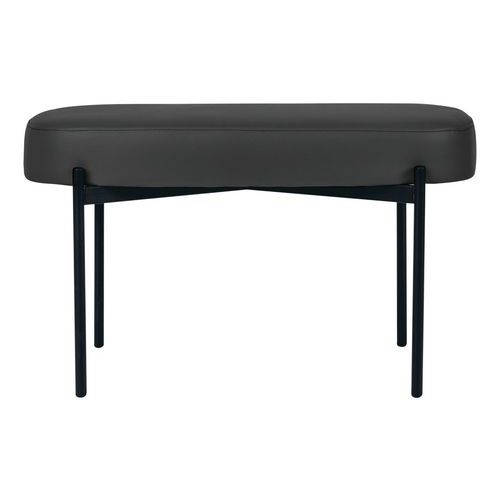 Banc Oblong Gaia Pied Noir Simili Cuir Noir