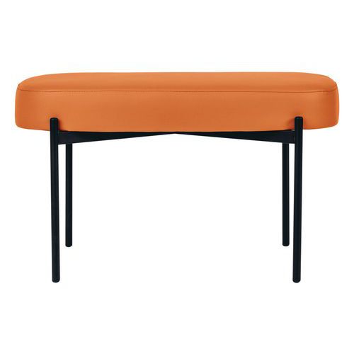 Banc Oblong Gaia Pied Noir Simili Cuir Orange
